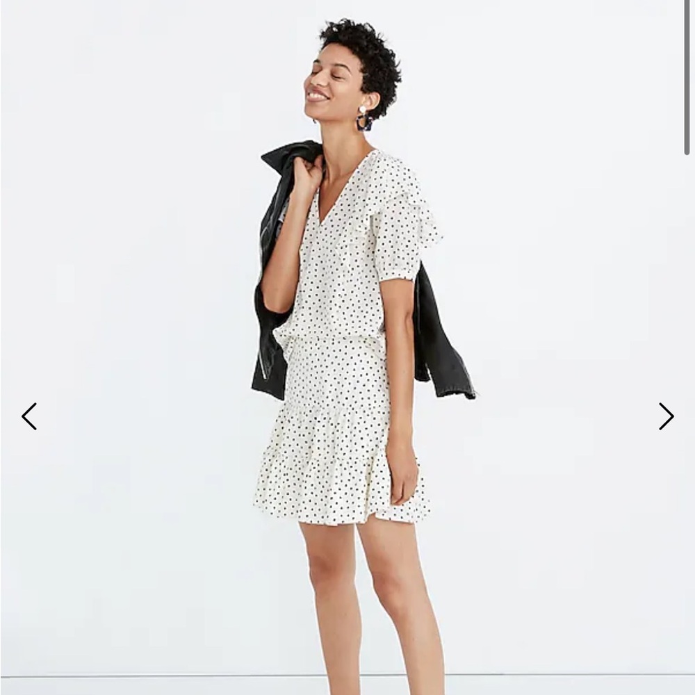 Madewell Silk V-Neck Shoulder-Ruffle Top